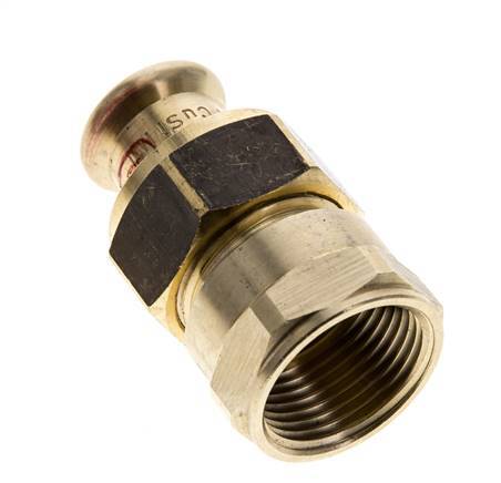 Raccord union à sertir - 15mm femelle & Rp 3/4'' femelle - Joint plat en alliage de cuivre