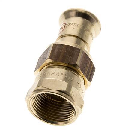 Raccord union à sertir - 18mm femelle & Rp 3/4'' femelle - Joint plat en alliage de cuivre
