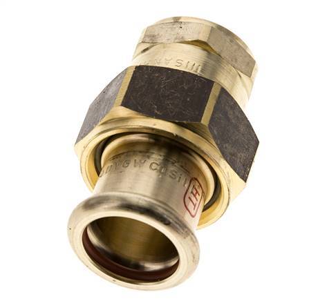 Raccord union à sertir - 22mm femelle & Rp 3/4'' femelle - Joint plat en alliage de cuivre
