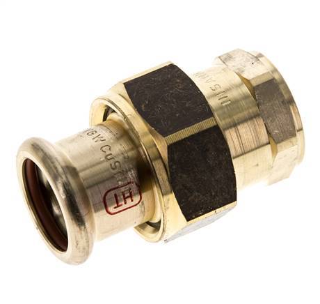 Raccord union à sertir - 22mm femelle & Rp 3/4'' femelle - Joint plat en alliage de cuivre
