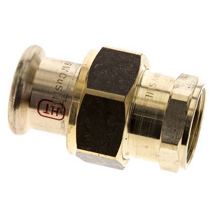 Raccord union à sertir - 22mm femelle & Rp 3/4'' femelle - Joint plat en alliage de cuivre