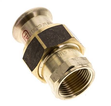 Raccord union à sertir - 22mm femelle & Rp 3/4'' femelle - Joint plat en alliage de cuivre