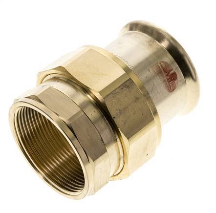 Raccord union à sertir - 54mm femelle & Rp 2'' femelle - Joint plat en alliage de cuivre