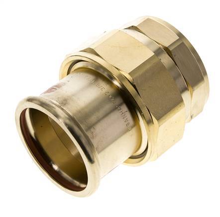 Raccord union à sertir - 54mm femelle & Rp 2'' femelle - Joint plat en alliage de cuivre