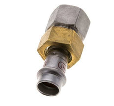 Raccord union à sertir - 15mm femelle & Rp 3/4'' femelle - Joint plat en acier inoxydable