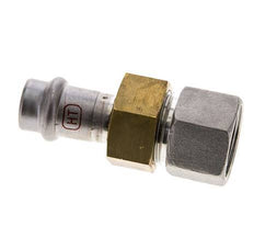 Raccord union à sertir - 15mm femelle & Rp 3/4'' femelle - Joint plat en acier inoxydable