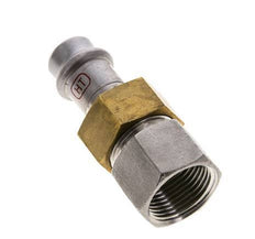 Raccord union à sertir - 15mm femelle & Rp 3/4'' femelle - Joint plat en acier inoxydable
