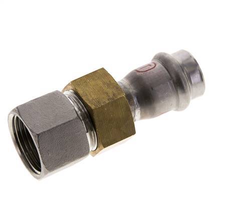 Raccord union à sertir - 18mm femelle & Rp 3/4'' femelle - Joint plat en acier inoxydable