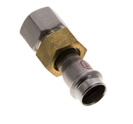Raccord union à sertir - 18mm femelle & Rp 3/4'' femelle - Joint plat en acier inoxydable