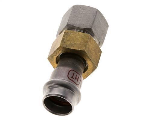 Raccord union à sertir - 18mm femelle & Rp 3/4'' femelle - Joint plat en acier inoxydable