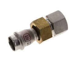 Raccord union à sertir - 18mm femelle & Rp 3/4'' femelle - Joint plat en acier inoxydable