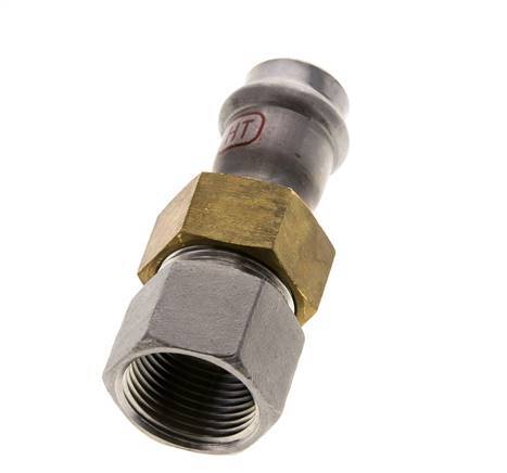 Raccord union à sertir - 18mm femelle & Rp 3/4'' femelle - Joint plat en acier inoxydable