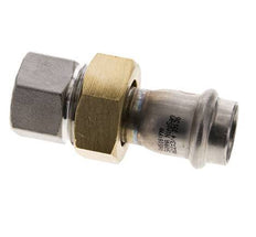 Raccord union à sertir - 22mm femelle & Rp 3/4'' femelle - Joint plat en acier inoxydable