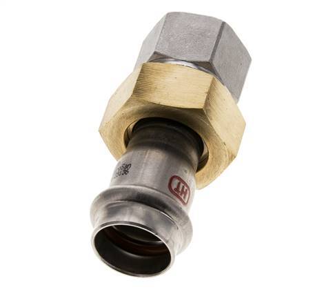 Raccord union à sertir - 22mm femelle & Rp 3/4'' femelle - Joint plat en acier inoxydable