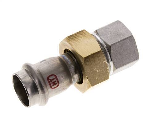 Raccord union à sertir - 22mm femelle & Rp 3/4'' femelle - Joint plat en acier inoxydable