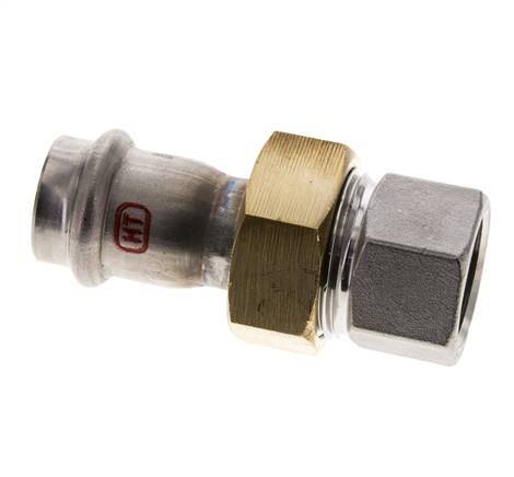 Raccord union à sertir - 22mm femelle & Rp 3/4'' femelle - Joint plat en acier inoxydable