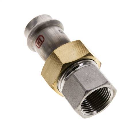 Raccord union à sertir - 22mm femelle & Rp 3/4'' femelle - Joint plat en acier inoxydable