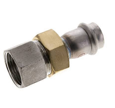 Raccord union à sertir - 22mm femelle & Rp 1'' femelle - Joint plat en acier inoxydable