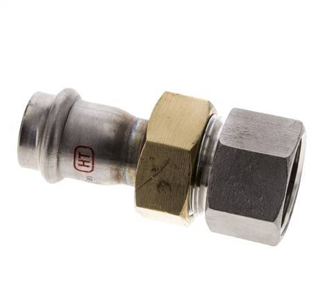 Raccord union à sertir - 22mm femelle & Rp 1'' femelle - Joint plat en acier inoxydable