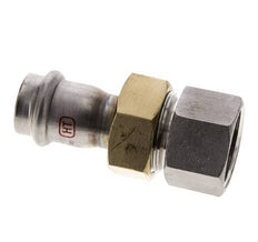 Raccord union à sertir - 22mm femelle & Rp 1'' femelle - Joint plat en acier inoxydable
