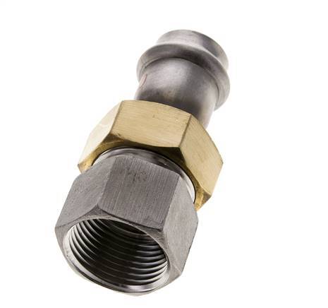 Raccord union à sertir - 22mm femelle & Rp 1'' femelle - Joint plat en acier inoxydable