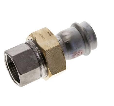 Union Press Fitting - 28mm Female & Rp 1'' Female - Stainless Steel Flat Sealing
