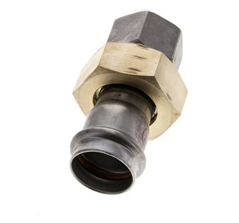 Raccord union à sertir - 28mm femelle & Rp 1'' femelle - Joint plat en acier inoxydable