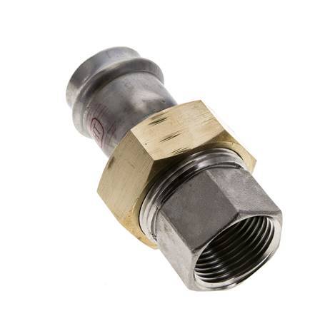 Raccord union à sertir - 28mm femelle & Rp 1'' femelle - Joint plat en acier inoxydable