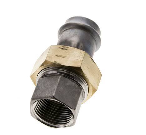 Raccord union à sertir - 28mm femelle & Rp 1'' femelle - Joint plat en acier inoxydable
