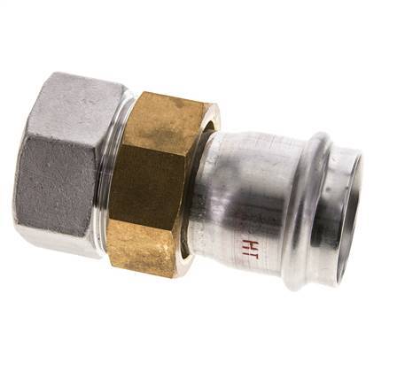 Union Press Fitting - 42mm Female & Rp 1-1/2'' Female - Stainless Steel Flat Sealing