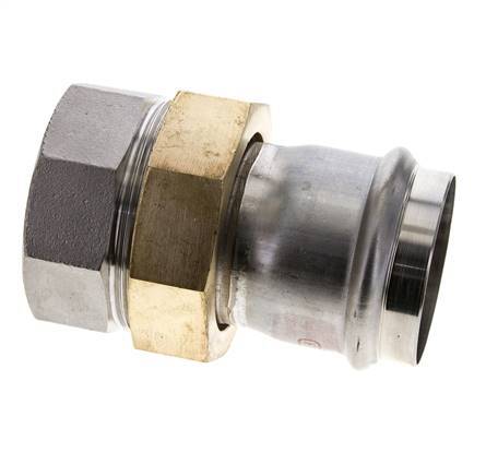 Raccord union à sertir - 54mm femelle & Rp 2'' femelle - Joint plat en acier inoxydable