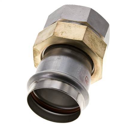 Raccord union à sertir - 54mm femelle & Rp 2'' femelle - Joint plat en acier inoxydable