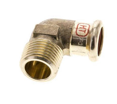 Raccord à sertir coude 90deg - 15mm Femelle & R 1/2'' Mâle - Alliage de cuivre