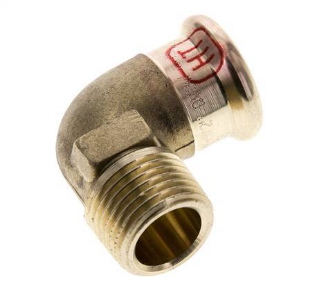 Raccord à sertir coude 90deg - 18mm Femelle & R 1/2'' Mâle - Alliage de cuivre