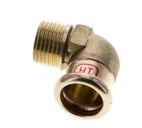 Raccord à sertir coude 90deg - 18mm Femelle & R 1/2'' Mâle - Alliage de cuivre