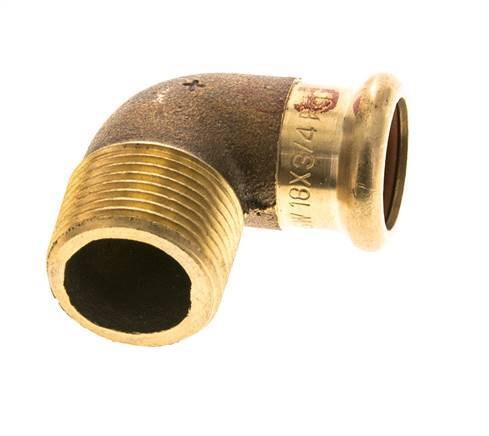 Raccord à sertir coude 90deg - 18mm Femelle & R 3/4'' Mâle - Alliage de cuivre