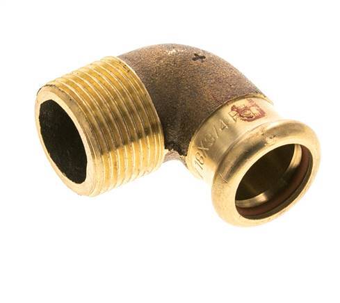 Raccord à sertir coude 90deg - 18mm Femelle & R 3/4'' Mâle - Alliage de cuivre