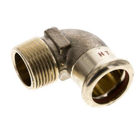 Raccord à sertir coude 90deg - 22mm Femelle & R 3/4'' Mâle - Alliage de cuivre