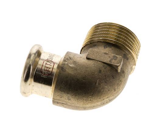 90deg Elbow Press Fitting - 22mm Female & R 1'' Male - Copper alloy