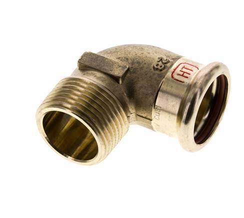 Raccord à sertir coude 90deg - 28mm Femelle & R 1'' Mâle - Alliage de cuivre