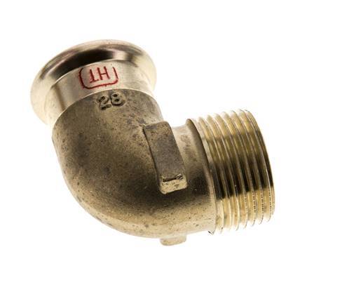 Raccord à sertir coude 90deg - 28mm Femelle & R 1'' Mâle - Alliage de cuivre