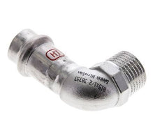Raccord à sertir coude 90deg - 15mm Femelle & R 1/2'' Mâle - Acier inoxydable