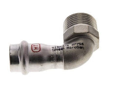 Raccord à sertir coude 90deg - 18mm Femelle & R 3/4'' Mâle - Acier inoxydable