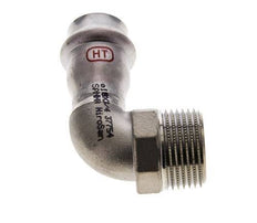 Raccord à sertir coude 90deg - 18mm Femelle & R 3/4'' Mâle - Acier inoxydable