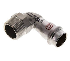 Raccord à sertir coude 90deg - 18mm Femelle & R 3/4'' Mâle - Acier inoxydable