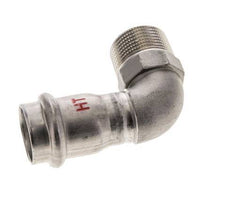 Raccord à sertir coude 90deg - 22mm Femelle & R 3/4'' Mâle - Acier inoxydable