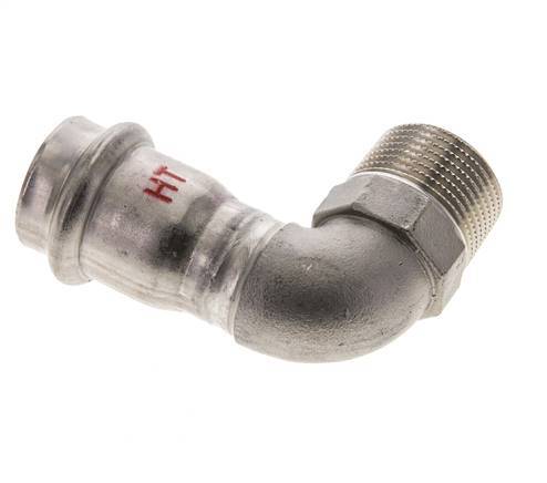 Raccord à sertir coude 90deg - 22mm Femelle & R 3/4'' Mâle - Acier inoxydable