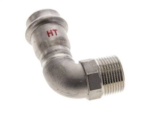 Raccord à sertir coude 90deg - 22mm Femelle & R 3/4'' Mâle - Acier inoxydable