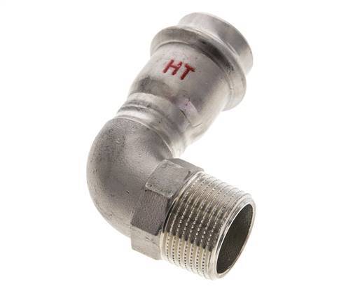 Raccord à sertir coude 90deg - 22mm Femelle & R 3/4'' Mâle - Acier inoxydable