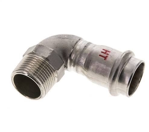 Raccord à sertir coude 90deg - 22mm Femelle & R 3/4'' Mâle - Acier inoxydable